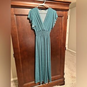 jon & anna green polka dot maxi dress